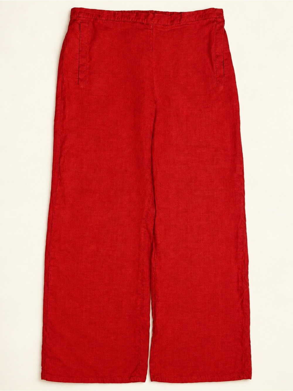 FLAX 100% Linen  Wide-Leg  Pants in Red
